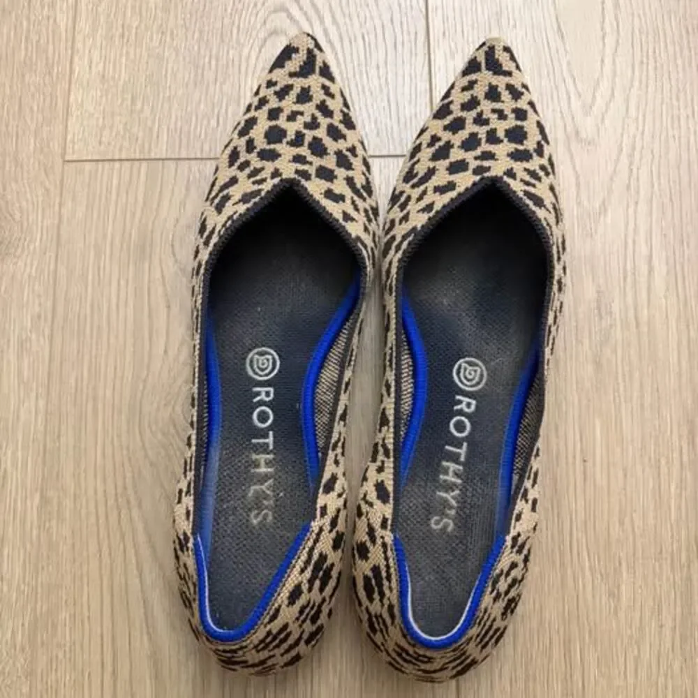 Rothy's The Point Leopard Flats Size W10